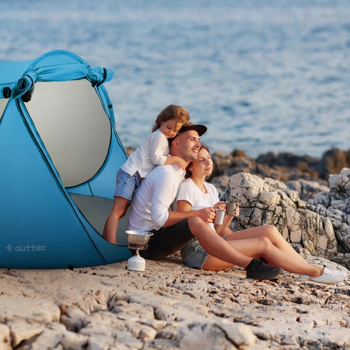 PARAWAN NAMIOT PLAŻOWY SAMOROZKŁADAJĄCY ZAMYKANY Z DASZKIEM OUTTEC