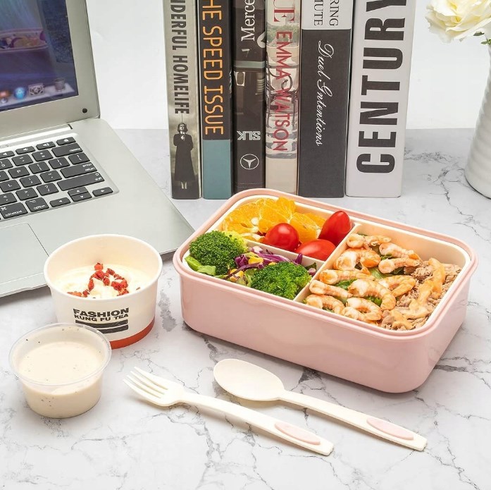 Śniadaniówka Szkoły Lunchbox Pracy Pojemnik Box Bento z Zastawa stołowa