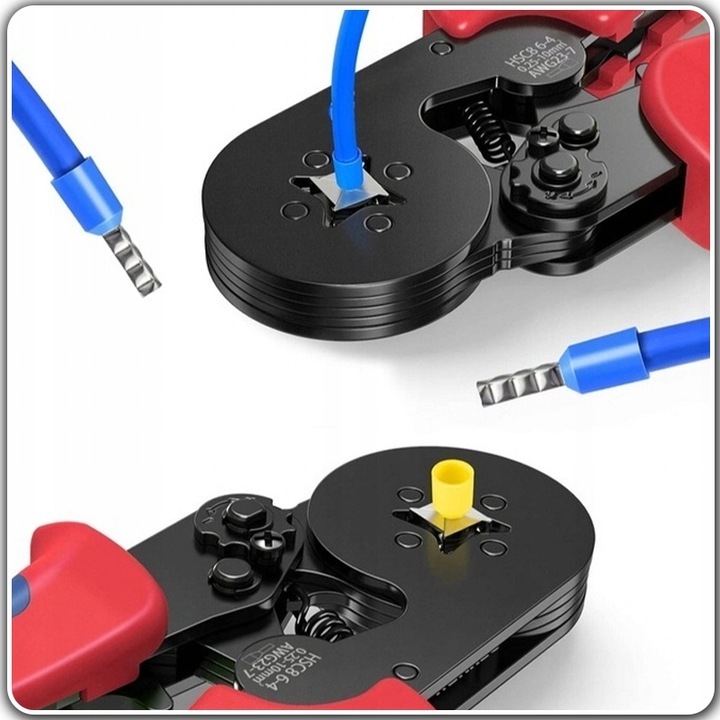 ZACISKARKA PRASKA DO KONEKTORÓW KOŃCÓWEK KABLI PRZEWODÓW + 1300 TULEJEK