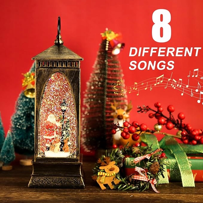 LAMPION LATARENKA ŚWIĄTECZNA DEKORACJA MIKOŁAJ GRAJĄCA USB