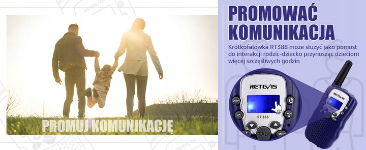 Retevis RT388 krótkofalówki dla dzieci PMR446 Prezenty dla Dzieci 8 kanałów