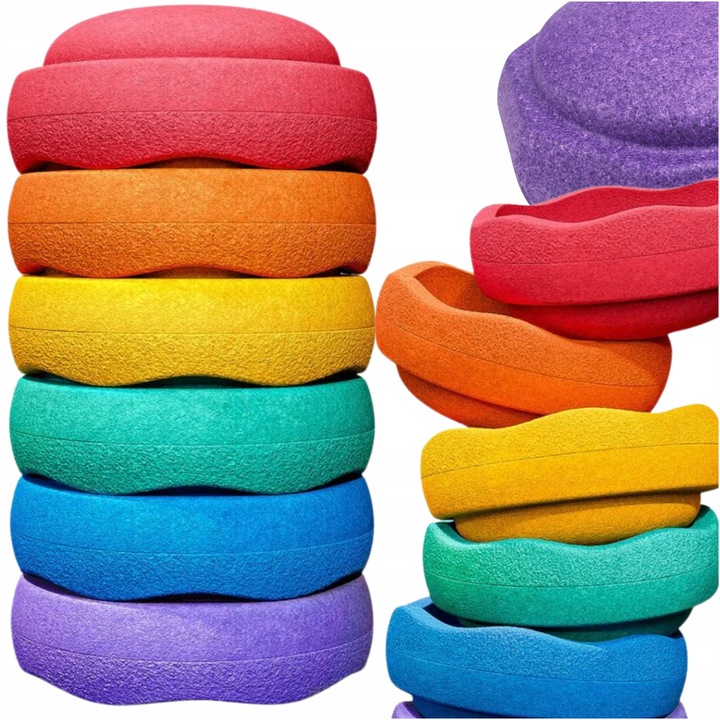 Zestaw 6 Krążków Kamieni Sensorycznych do Zabaw Ruchowych Nauka Równowagi