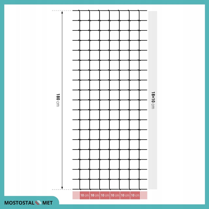 SIATKA LEŚNA ogrodzeniowa 180/19/10L 25mb oczka KWADRATY 10x10 GĘSTA gratis
