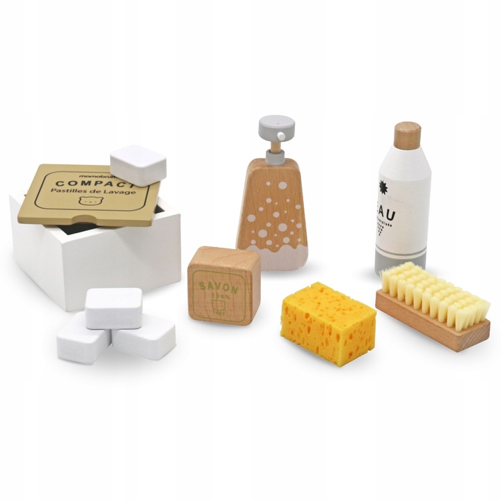 Zabawka Edukacyjna DREWNIANY Zestaw do SPRZĄTANIA DLA DZIECI - 10 ELEMENTÓW