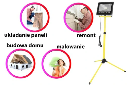 STATYW STOJAK POJEDYNCZY HALOGEN NAŚWIETLACZ LED