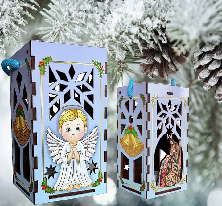 LAMPION ADWENTOWY NA RORATY ŚWIECĄCY LED NA BATERIE DLA DZIECI