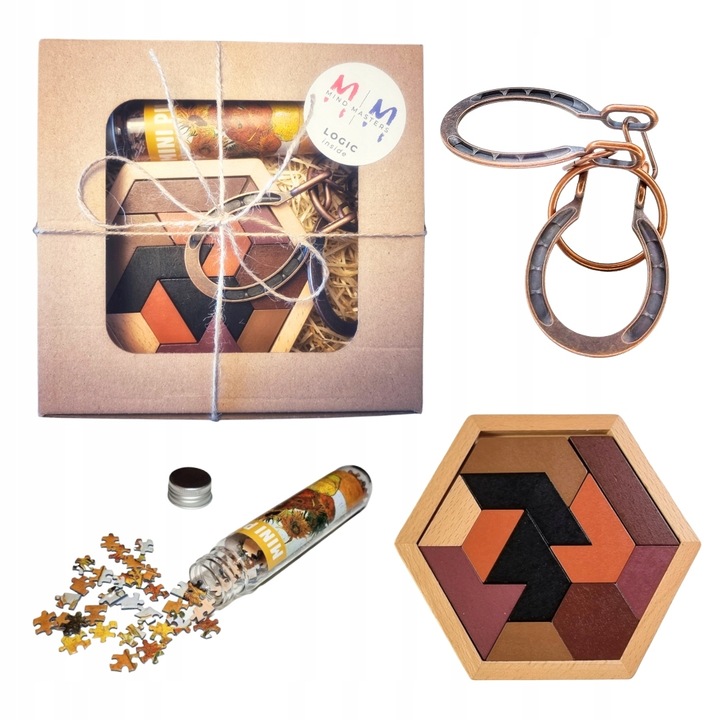 Łamigłówki IQ Mensa retro super prezent dla 14 15 16 nastolatka - LOGIC SET
