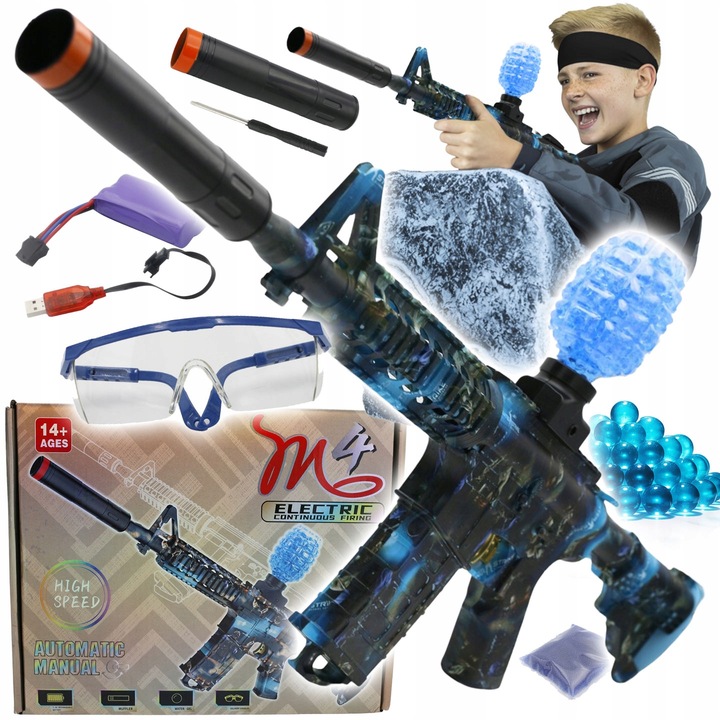 DUŻY KARABIN NA KULKI ŻELOWE 7-8 PISTOLET AUTOMATYCZNY AUTOMAT BEZPIECZNY