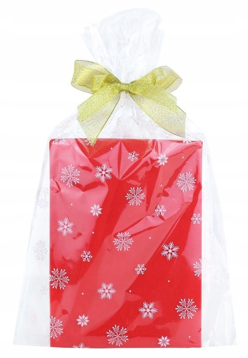 Torebki foliowe woreczki świąteczne celofan w ŚNIEŻYNKI 15x25 100 szt.