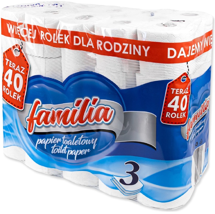 Papier toaletowy Familia 3 warstwy Celuloza 40 ROL