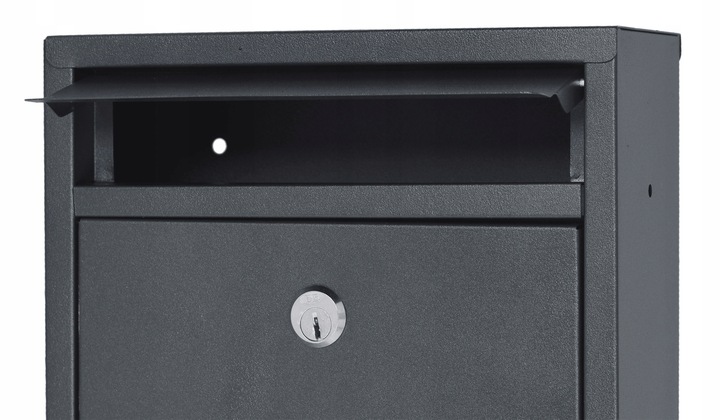 SKRZYNKA NA LISTY POCZTOWA POCZTĘ STALOWA ANTRACYT NA KLUCZYK Z OKIENKIEM