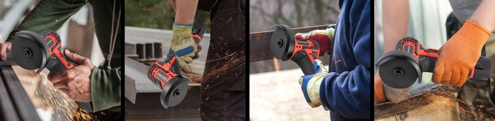 MINI SZLIFIERKA AKUMULATOROWA KĄTÓWKA 76MM 3 TARCZE WALIZKA PRZENOŚNA HILDA