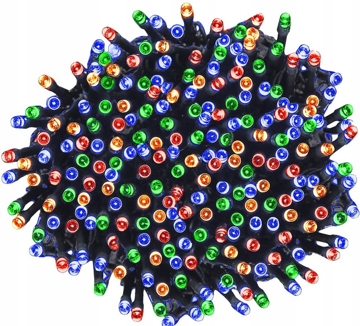 Lampki Choinkowe 300 LED Multi Kolor STAŁE ŚWIATŁO BEZ PROGRAMATORA