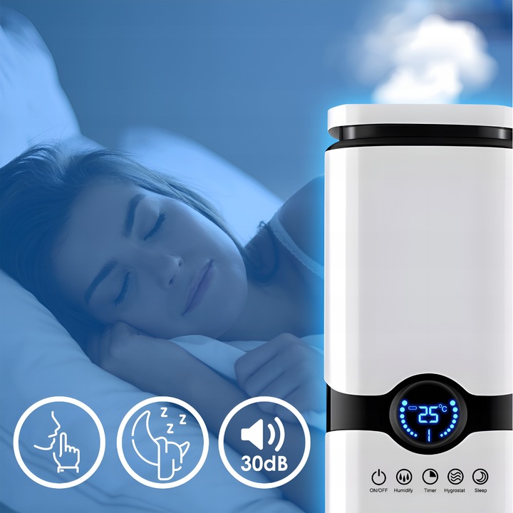 NAWILŻACZ POWIETRZA JONIZATOR AROMATERAPIA 3w1 DOTYKOWY WYŚWIETLACZ + PILOT