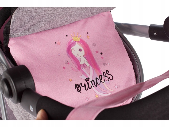 WÓZEK dla Lalek 2w1 Głęboki SPACERÓWKA GONDOLA Składany Princess + TORBA