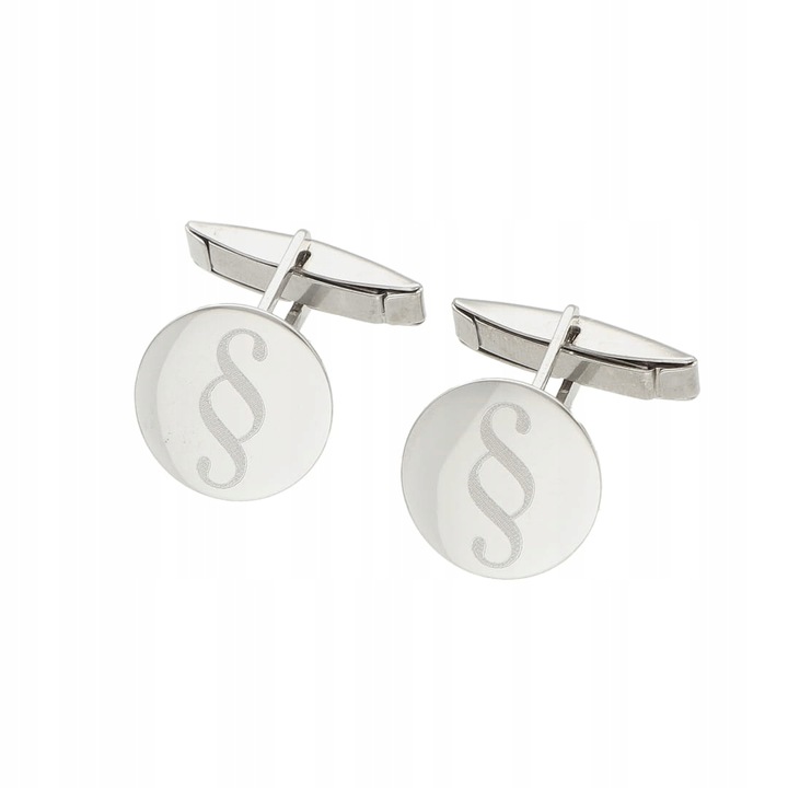 Spinki do mankietów paragraf srebro rodowane