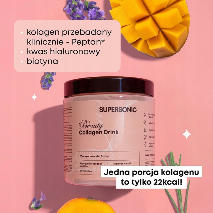 SUPERSONIC Collagen kolagen Beauty Drink Mango