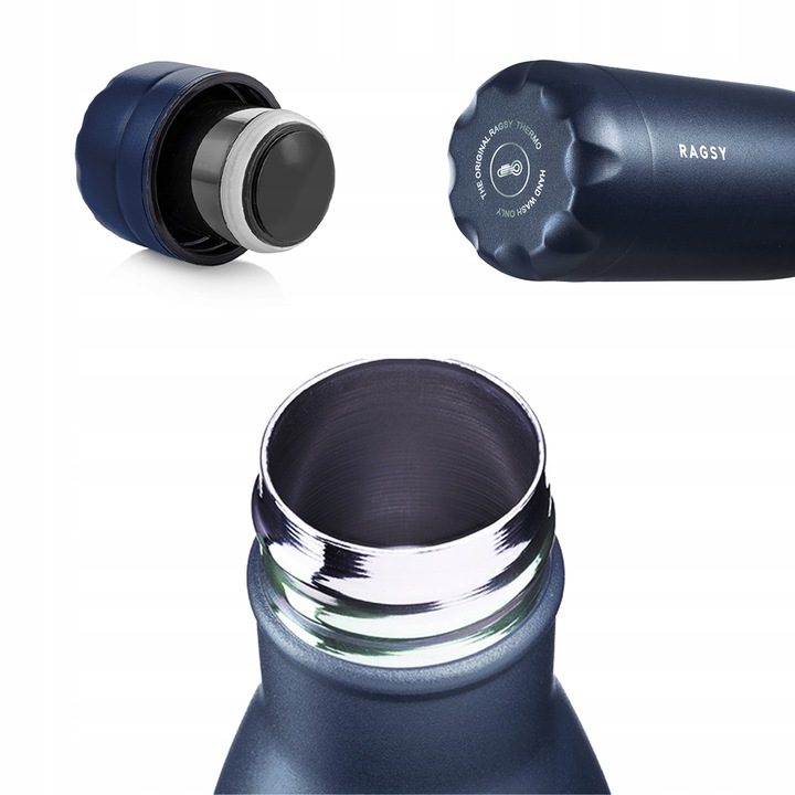 RAGSY Butelka Termiczna 500ml BPA FREE 12/24H - Ink Blue/Granatowa