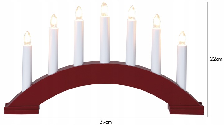 Świecznik adwentowy drewniany czerwony BEA