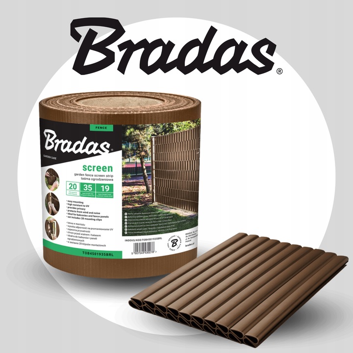 Taśma ogrodzeniowa brązowa 19 cm x 35 m OSŁONA NA OGRODZENIE PANELOWE PŁOT