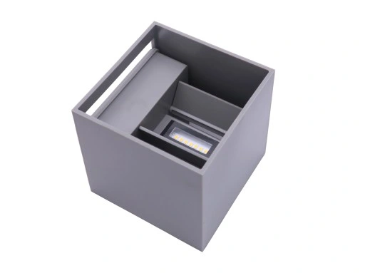 Kinkiet zewnętrzny LED 2x3W 3000K IP54 szary CUBE