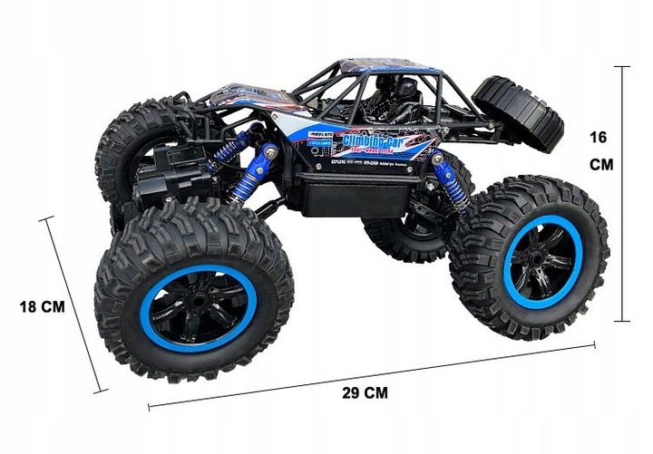SAMOCHÓD ZDALNIE STEROWANY MONSTER AUTO RC 4X4 KOŁA XXL + PILOT AKUMULATOR