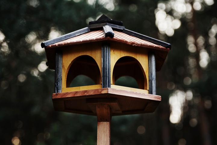 Karmniki dla ptaków do ogrodu tik antracyt KW50