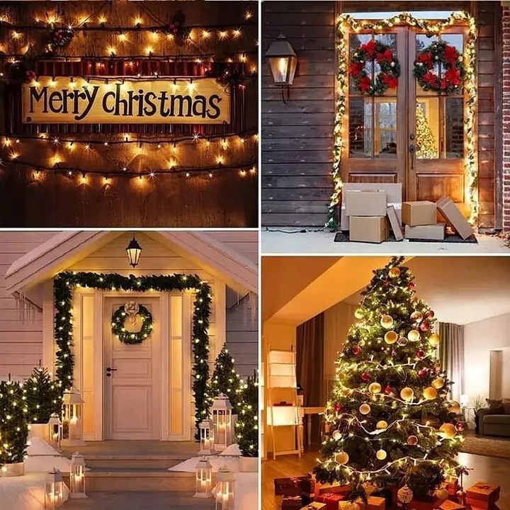 LAMPKI CHOINKOWE 500 LED BIAŁE CIEPŁE WEWNĘTRZNE ZEWNĘTRZNE ŚWIATEŁKA