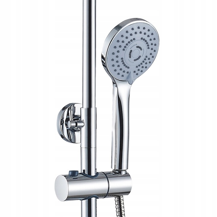 BATERIA PRYSZNICOWA ŁAZIENKOWA ŚCIENNA ZESTAW Z DESZCZOWNICĄ HAVANA CHROM