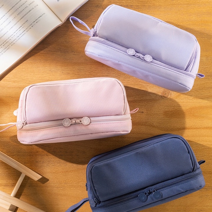 Duża pojemność Piórnik Szkolny Duży i Pojemny Komorowy Czarny 2024 NOWY