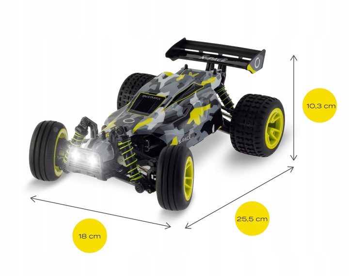 Auto Zdalnie Sterowane RC 1:18 DUŻE TERENOWE 4x4 30 min 850mAh x2 PROMOCJA