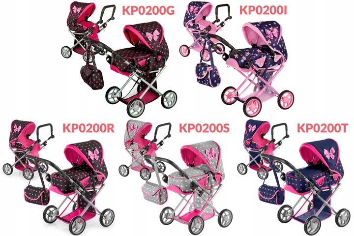 WÓZEK DLA LALEK GŁĘBOKI SPACERÓWKA GONDOLA 3w1 KINDERPLAY TORBA POŚCIEL