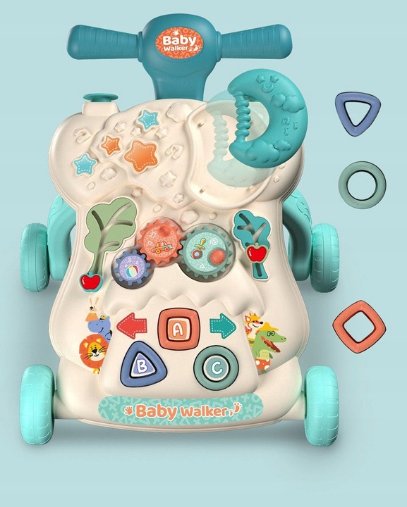 Chodzik Wielofunkcyjny Interaktywny Jeździk Pchacz 3w1 edukacyjny interakty