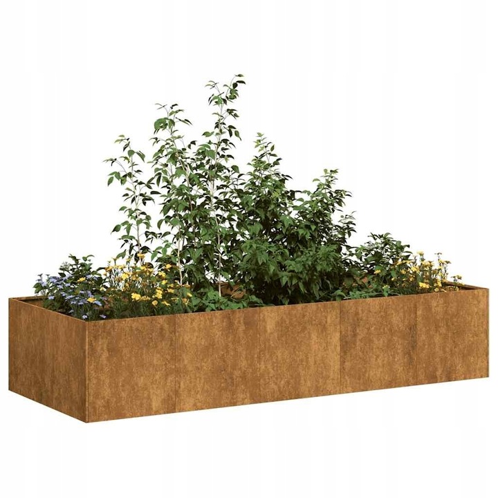 vidaXL Doniczka Rusty 200x80x40 cm Stal nierdzewna