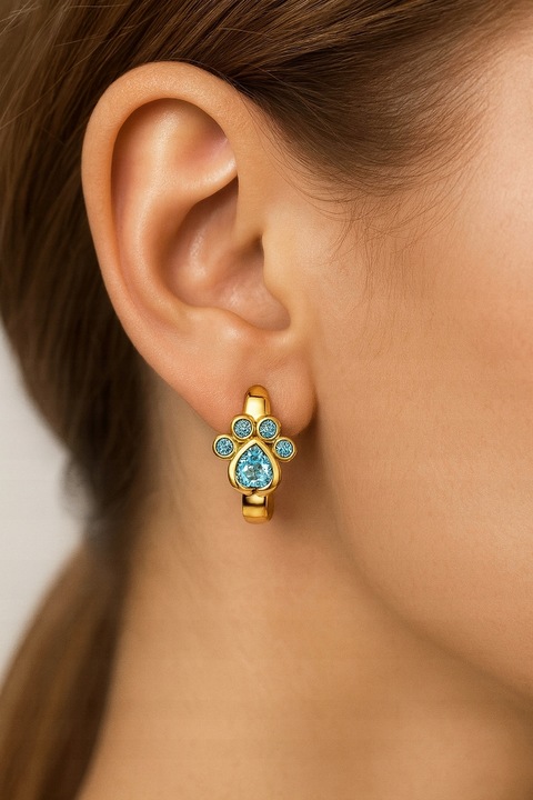 Srebrne kolczyki dla dziewczynki dla dzieci łapki srebro 925 pozłacane