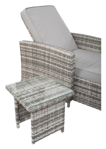 Technorattan Leżak Ogrodowy +Stolik MEBLE E1049