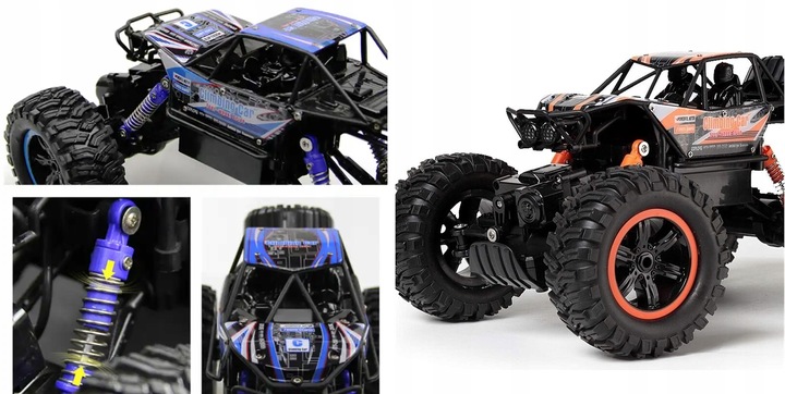 SAMOCHÓD ZDALNIE STEROWANY TERENOWY NAPĘD 4x4 AUTO PILOT RC DUŻY OFF ROAD
