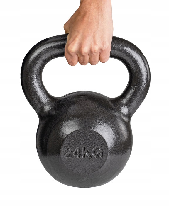 KETTLEBELL ODWAŻNIK DO ĆWICZEŃ KETTLE HANTLA HANTEL ŻELIWNY FITNESS 24KG
