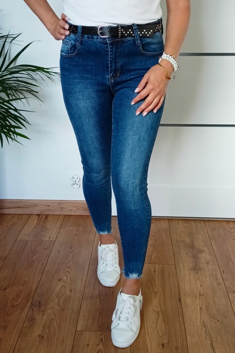 MS2 Jeansy M.SARA Push Up Z PASKIEM wyszczuplające r. 44 XXL (33, 34)