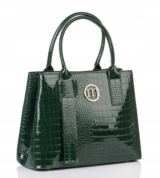 Klasyczna Zielona torba damska MIEJSKA SHOPPER Pojemna MONNARI Aktówka