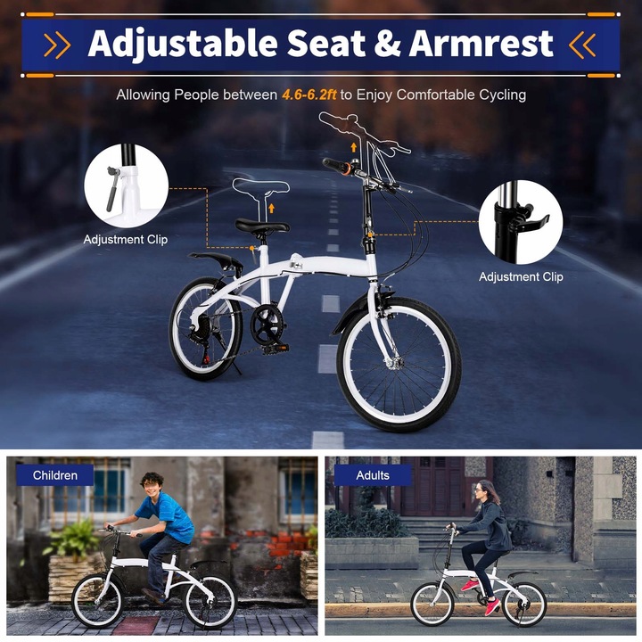 20” Wioślarz składany biały