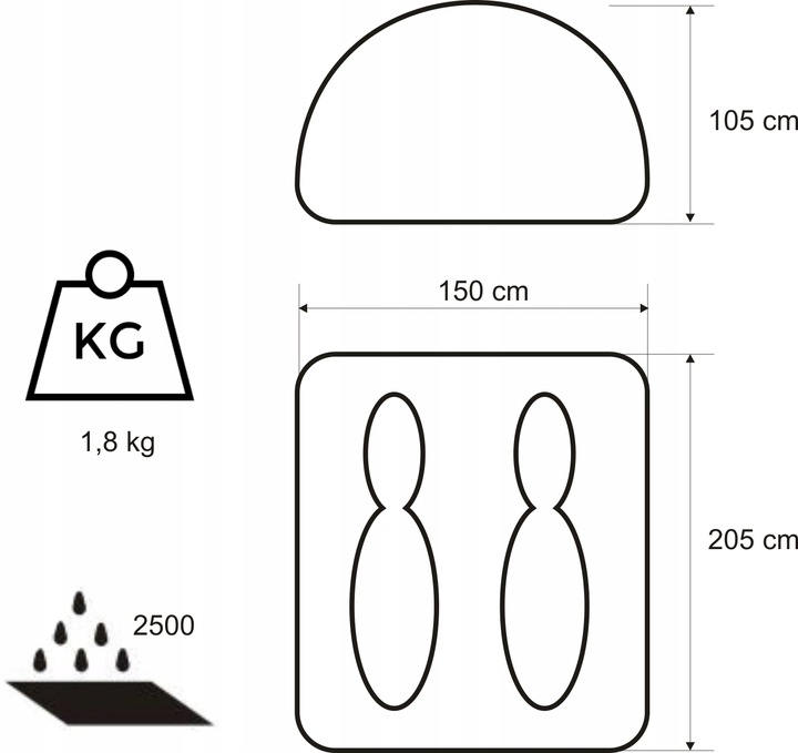 NAMIOT TURYSTYCZNY DOMEPACK 2 ACAMPER + GRATIS