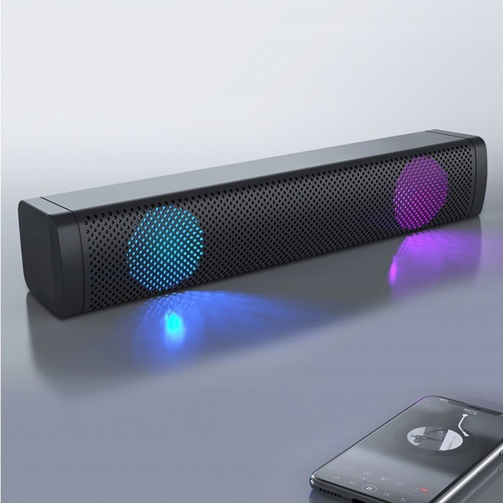 GŁOŚNIK SOUNDBAR KOMPUTEROWY LAPTOP PC LED RGB S10