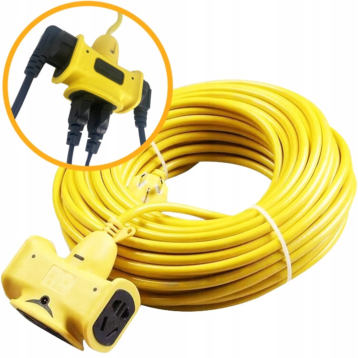 Wytrzymały GRUBY przedłużacz ogrodowy Pantherise 30m do 3000W 16A do 750°