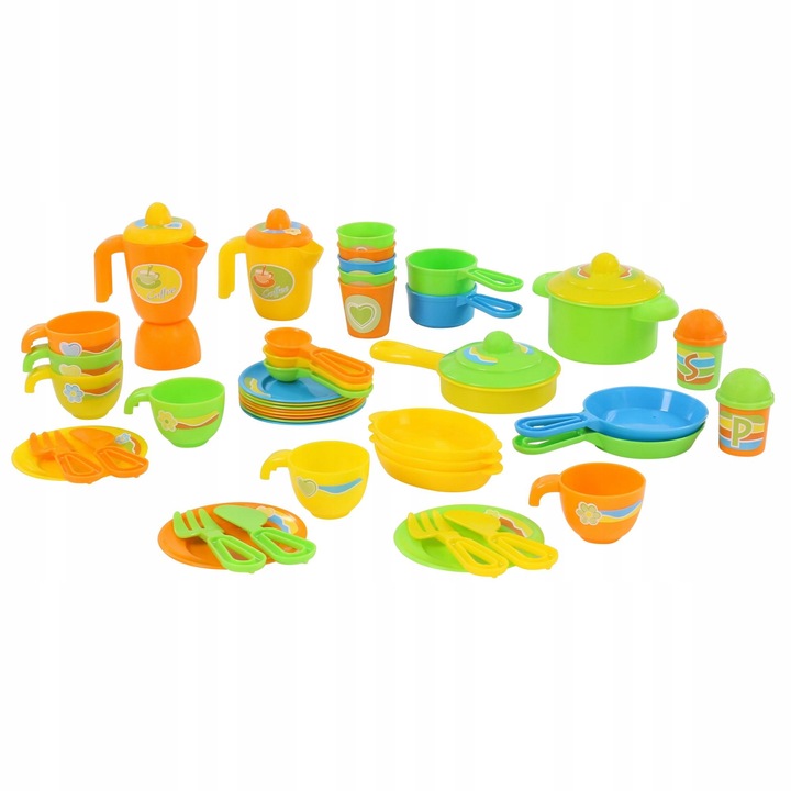 WADER Duży zestaw naczyń w pudełku 50 el garnki