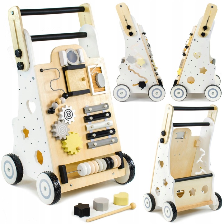 PREZENT NA ROCZEK JEŹDZIK PCHACZ DREWNIANY CHODZIK TABLICA MANIPULACYJNA