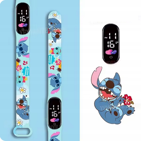 Zegarek cyfrowy LED Stich Lilo i STITCH dla dzieci NIEBIESKI