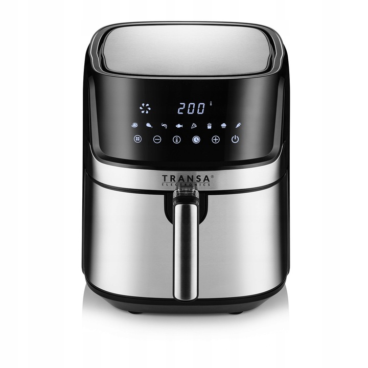 FRYTKOWNICA BEZTŁUSZCZOWA POJEMNA FRYTOWNICA INOX 8 PROGRAMÓW 6L 1700W