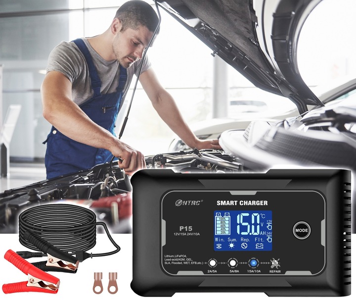 PROSTOWNIK DO AKUMULATORA AUTOMATYCZNY SMART 12/24V ŁADOWARKA