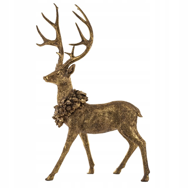 Figurka dekoracyjna świąteczna jeleń renifer duży 71x44cm Brązowy